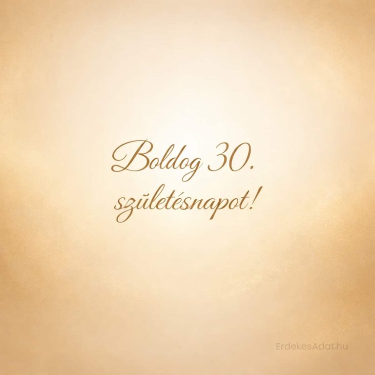 boldog 30 születésnap elegáns arany képeslap