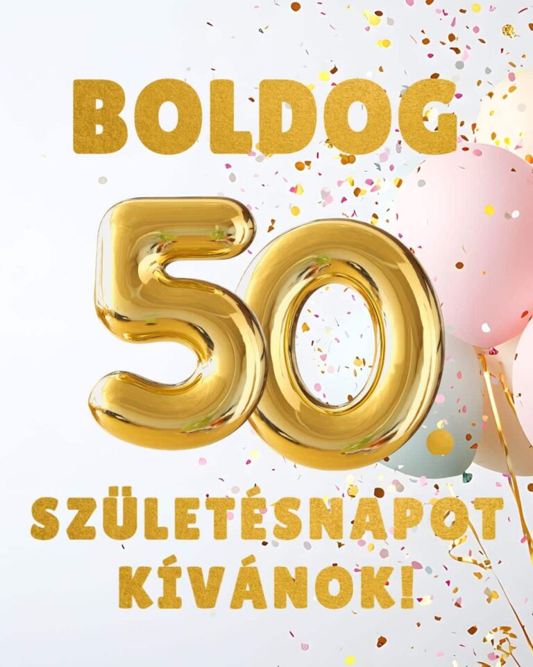 Ingyenes születésnapi jókívánság boldog 50. születésnapot kívánok felirattal