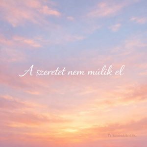 a szeretet nem múlik el felirat naplemente ég háttéren