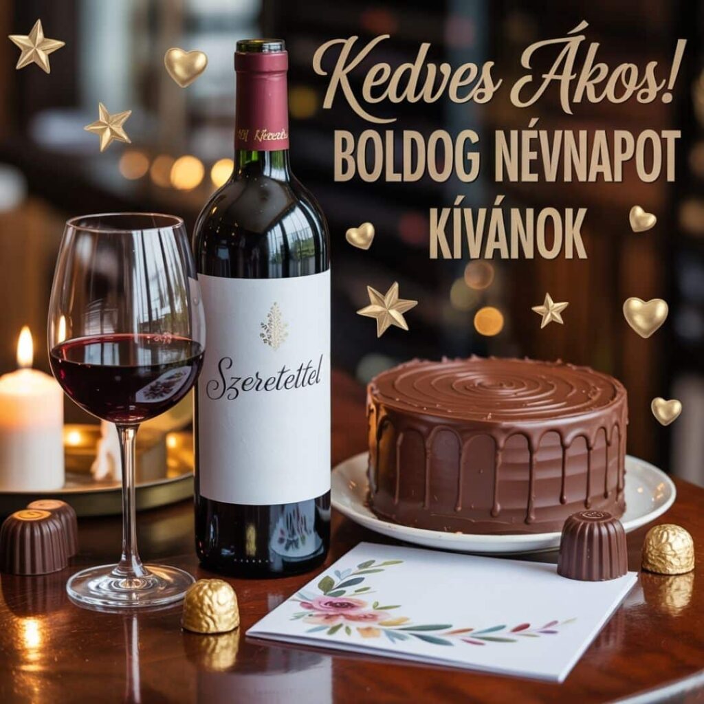 Ákos köszöntő kép, boldog névnapot kívánok felirat