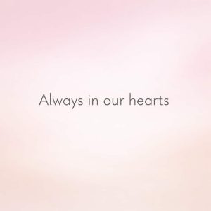 always in our hearts sympathy message on soft gradient background