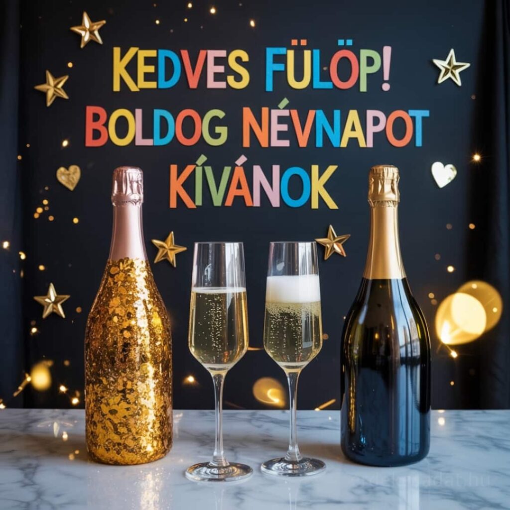 Fülöp névnapi köszöntő kép „Kedves Fülöp! Boldog névnapot kívánok” felirattal