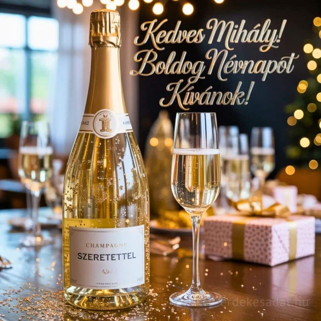 Mihály névnapi köszöntő kép „Kedves Mihály! Boldog névnapot kívánok” felirattal