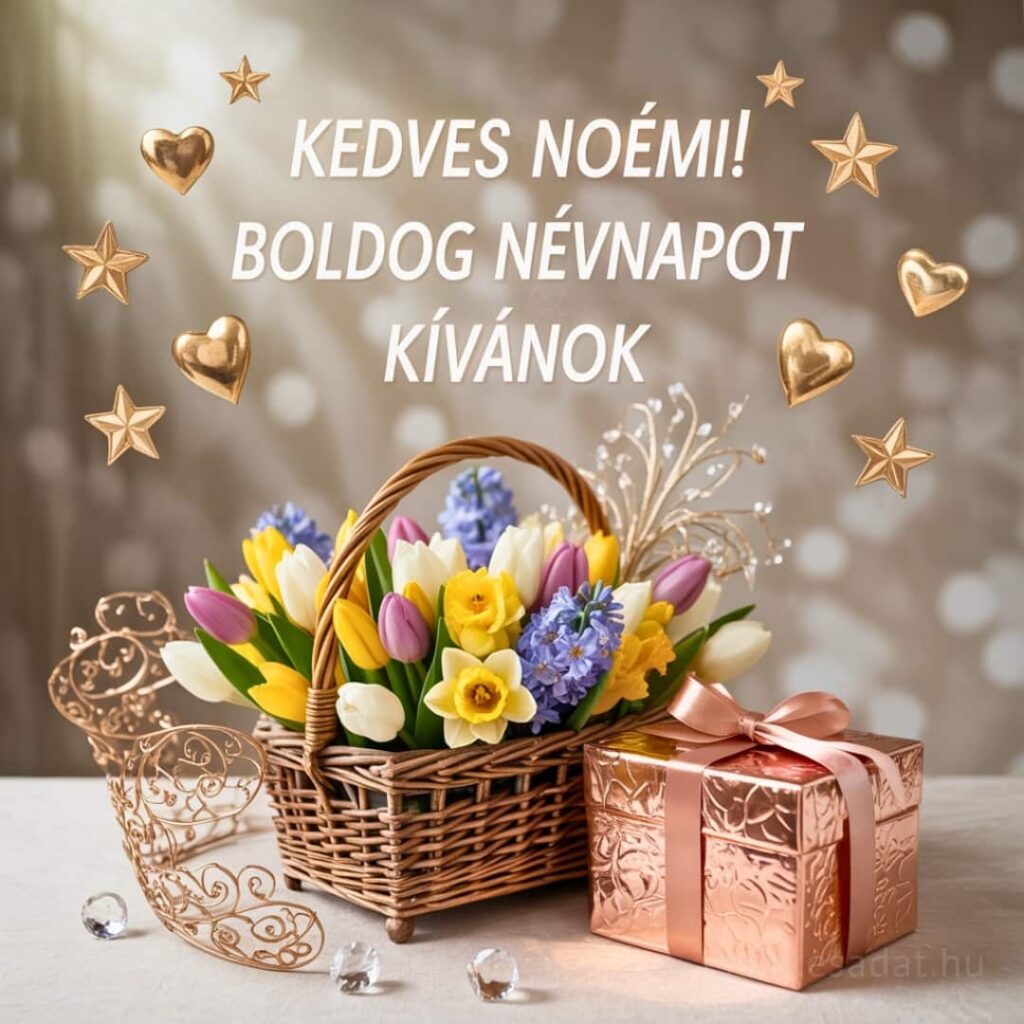 Noémi névnapi köszöntő kép „Kedves Noémi! Boldog névnapot kívánok” felirattal