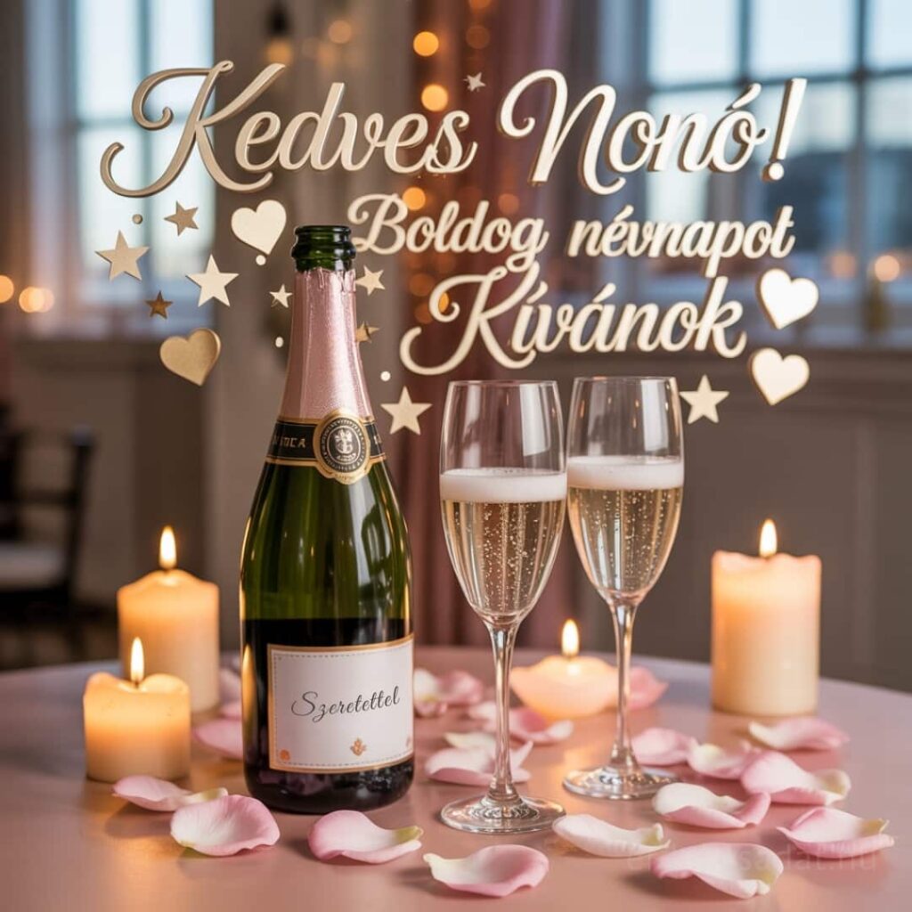 Noémi névnapi köszöntő kép „Kedves Nonó! Boldog névnapot kívánok” felirattal