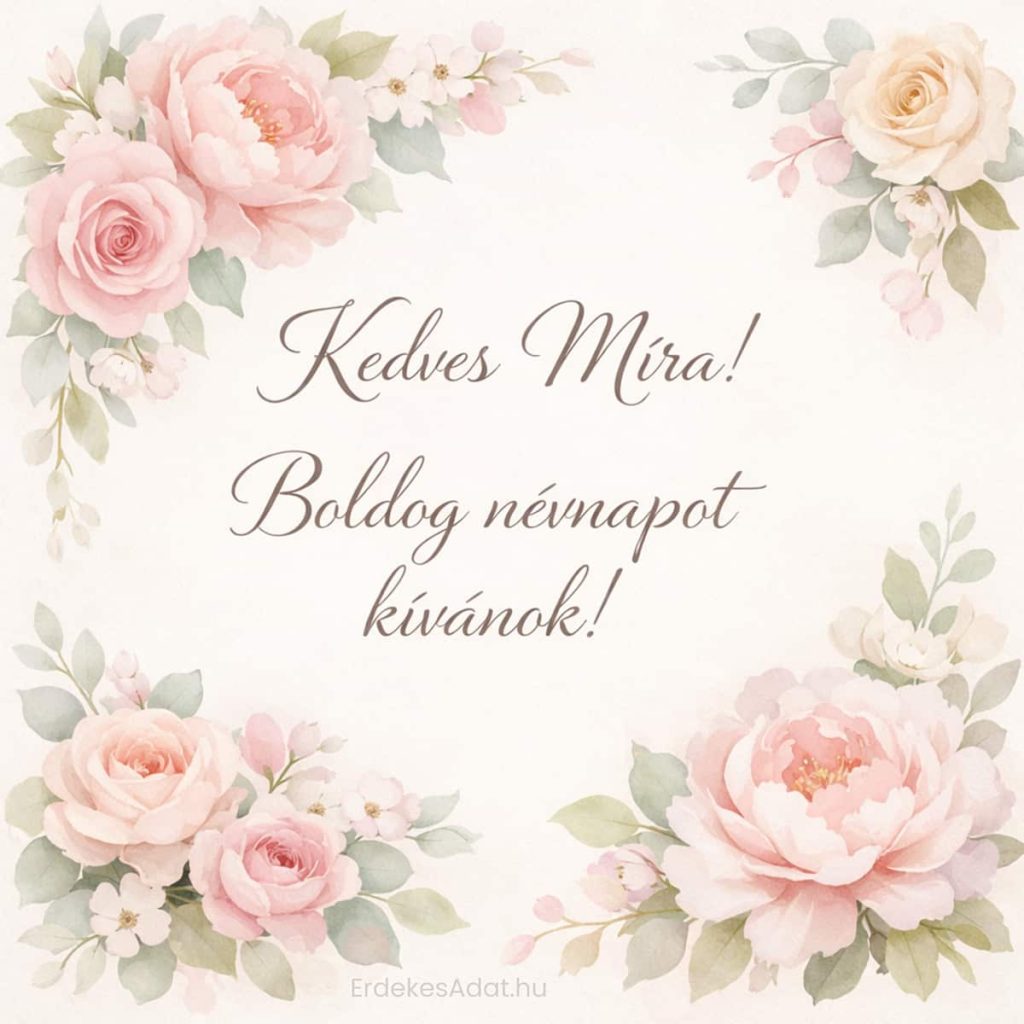 Szép virágos névnapi köszöntő Míra részére