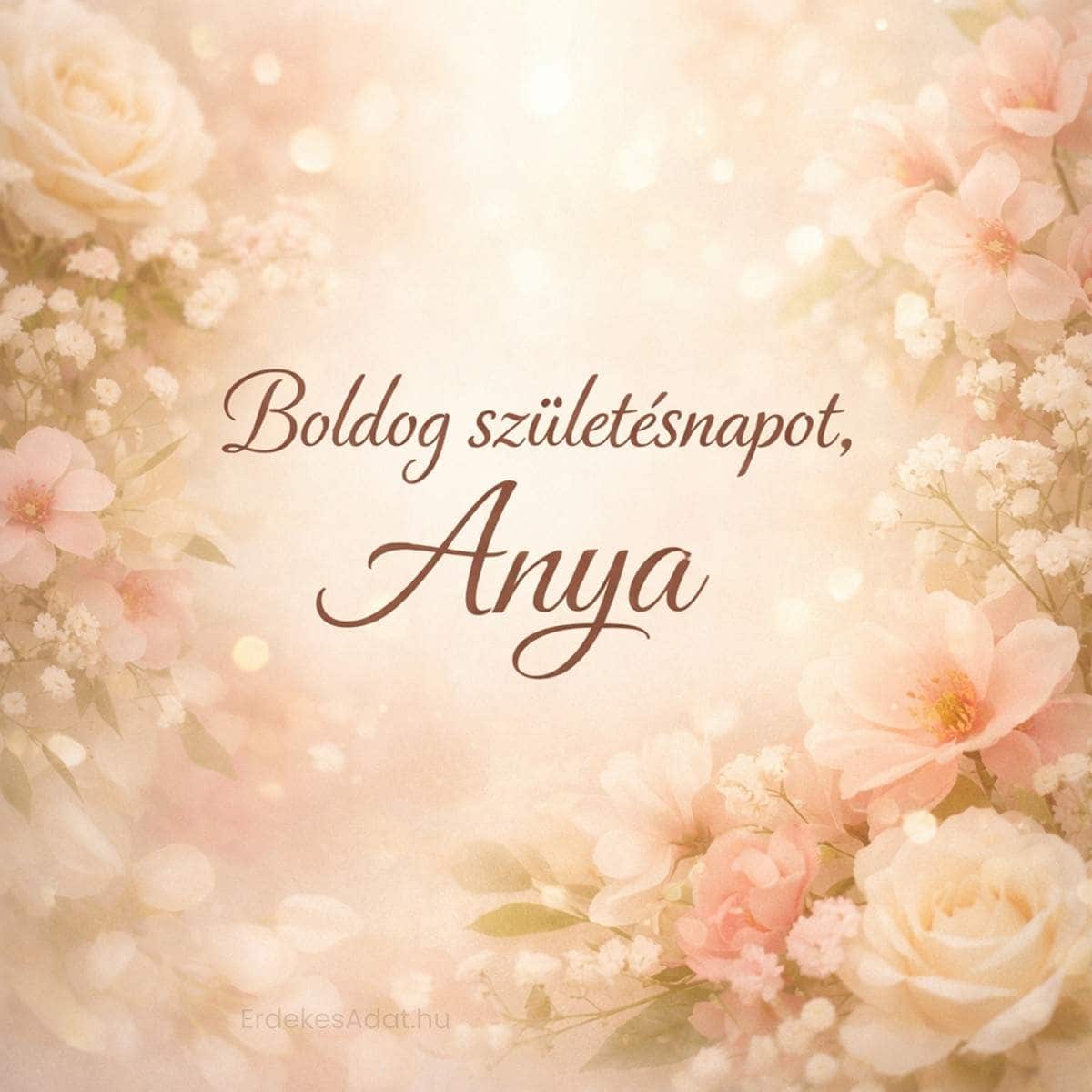 Boldog születésnapot anya kép virágos stílus letölthető