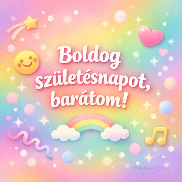 boldog születésnapot barátom feliratú vidám színes születésnapi kép