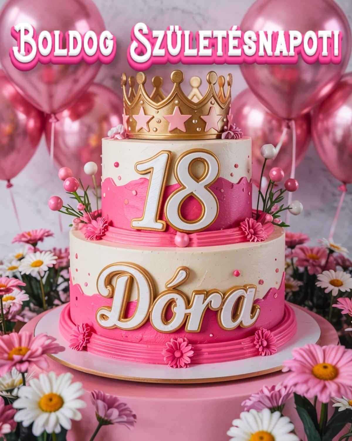 boldog születésnapot Dóra 18. születésnapi köszöntő kép