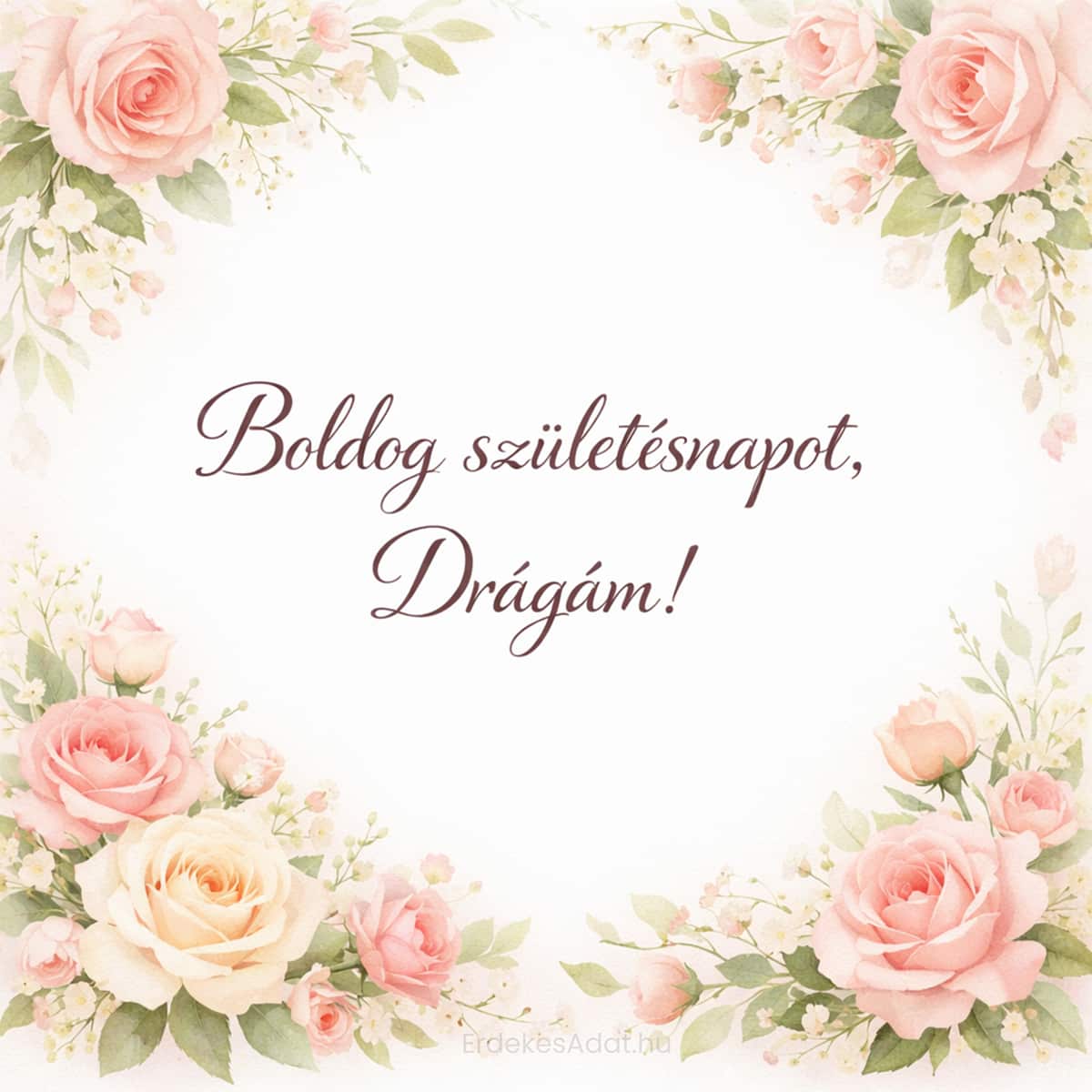 Boldog születésnapot drágám kép virágos kerettel