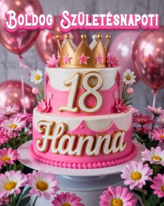 névre szóló 18. születésnapi boldog születésnapot kép Hanna számára