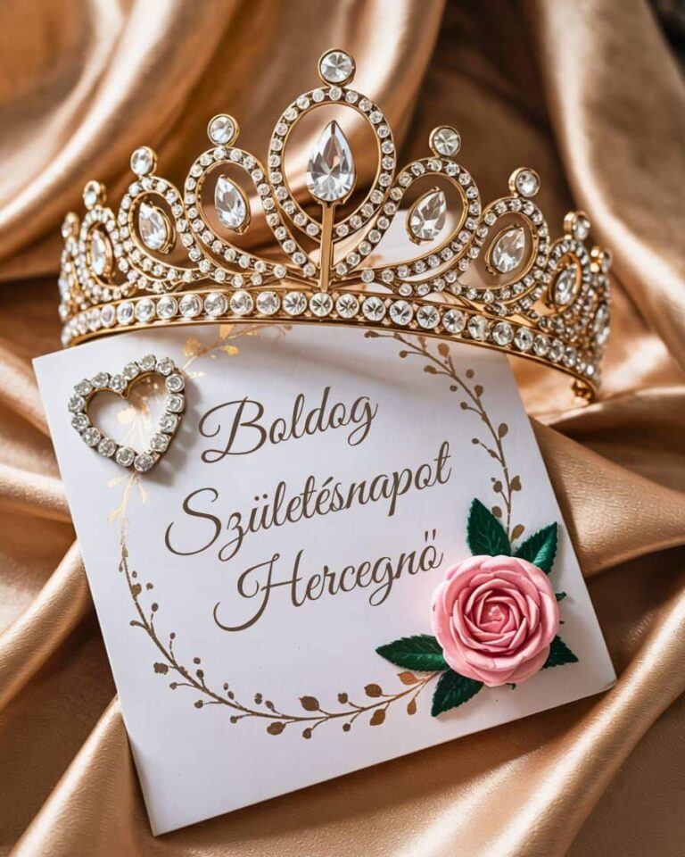 hercegnős születésnapi köszöntő kép gyémánt koronával