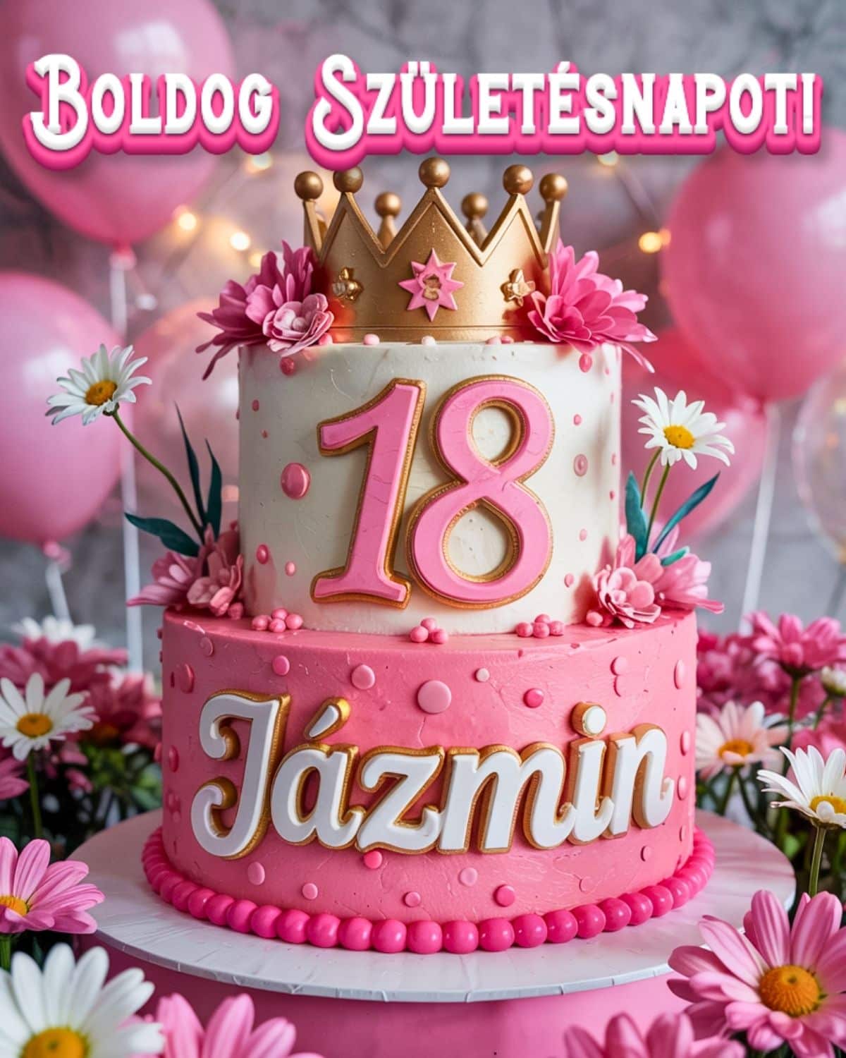 boldog születésnapot Jázmin 18. születésnapi köszöntő kép
