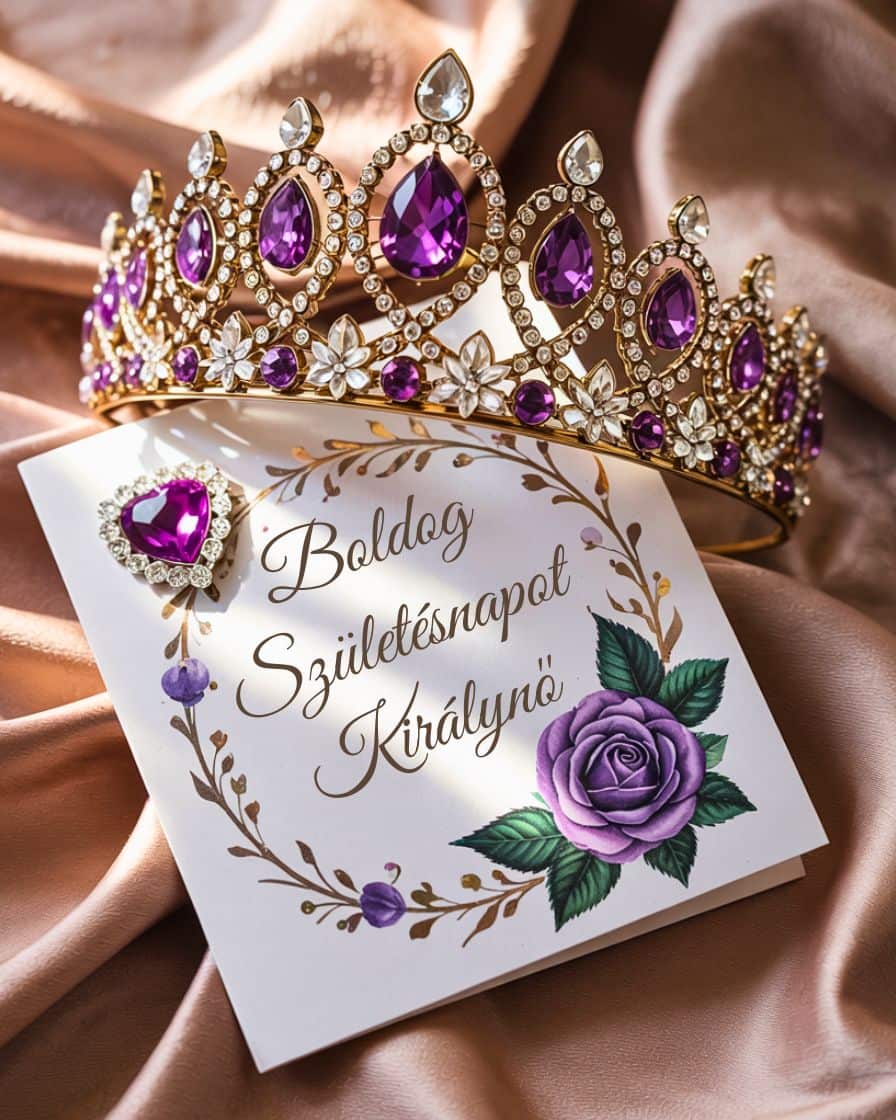 boldog születésnapot királynő gyémánt koronás születésnapi kép