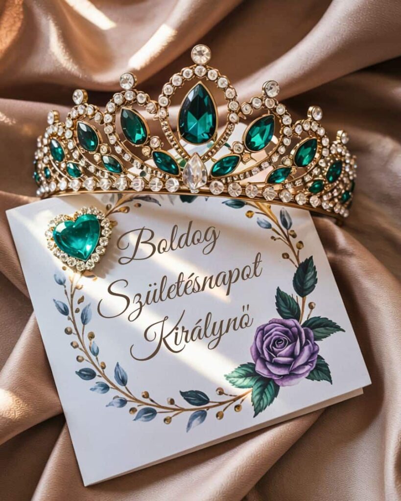 királynős születésnapi köszöntő kép elegáns stílusban