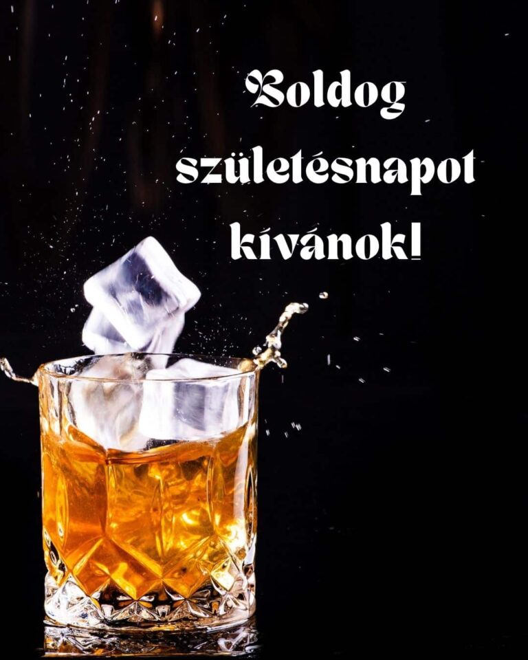 elegáns férfi születésnapi képeslap whisky pohárral boldog születésnapot kívánok felirattal
