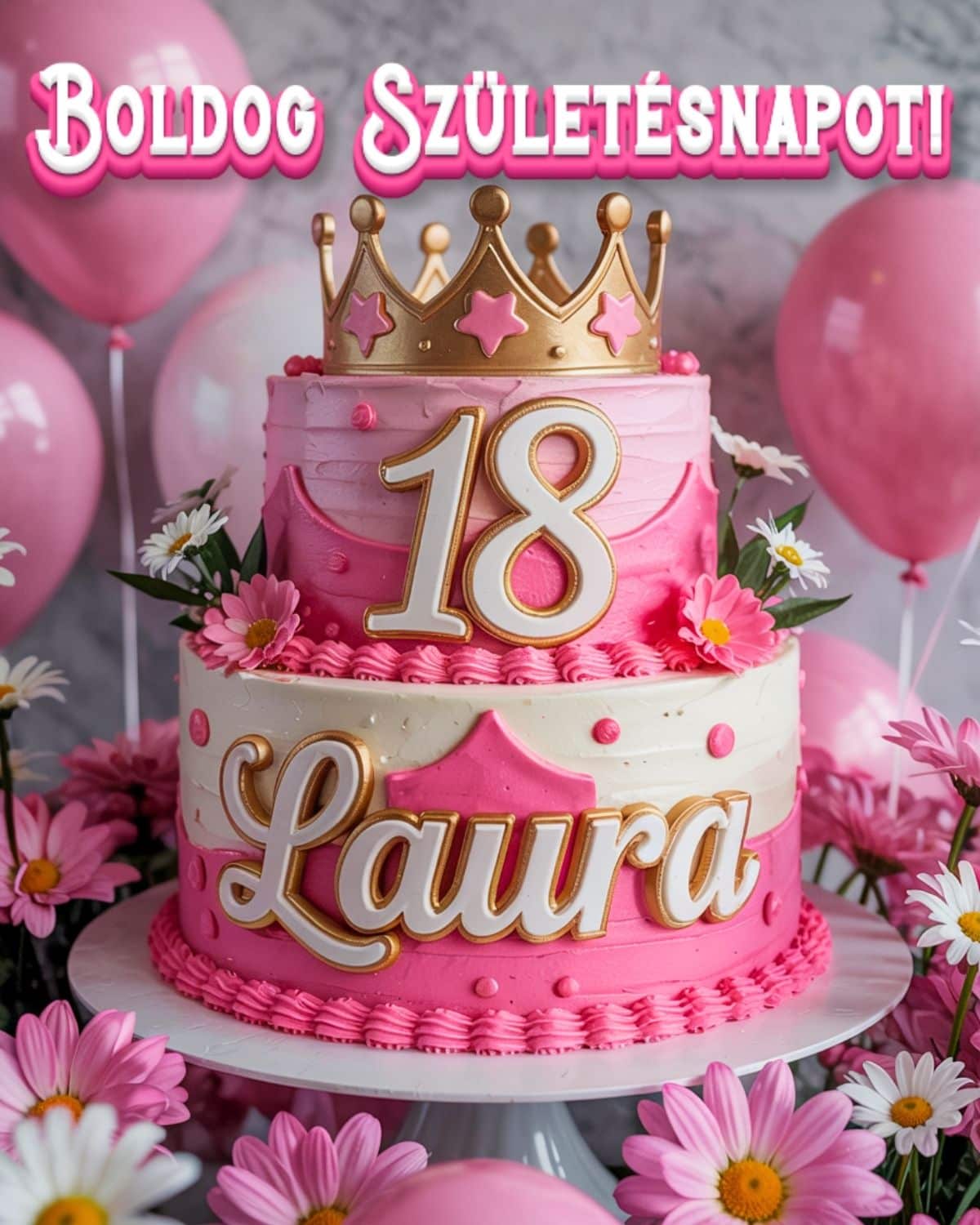 boldog 18. születésnapot Laura köszöntő kép