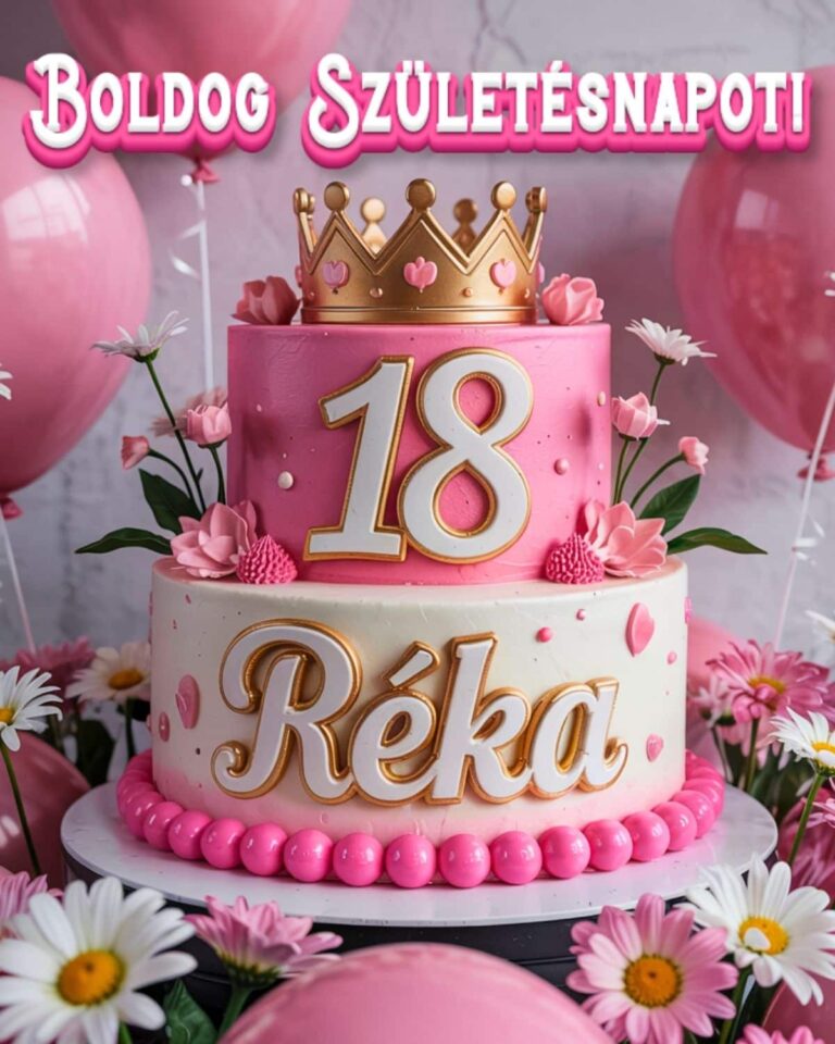 boldog 18. születésnapot Réka köszöntő kép