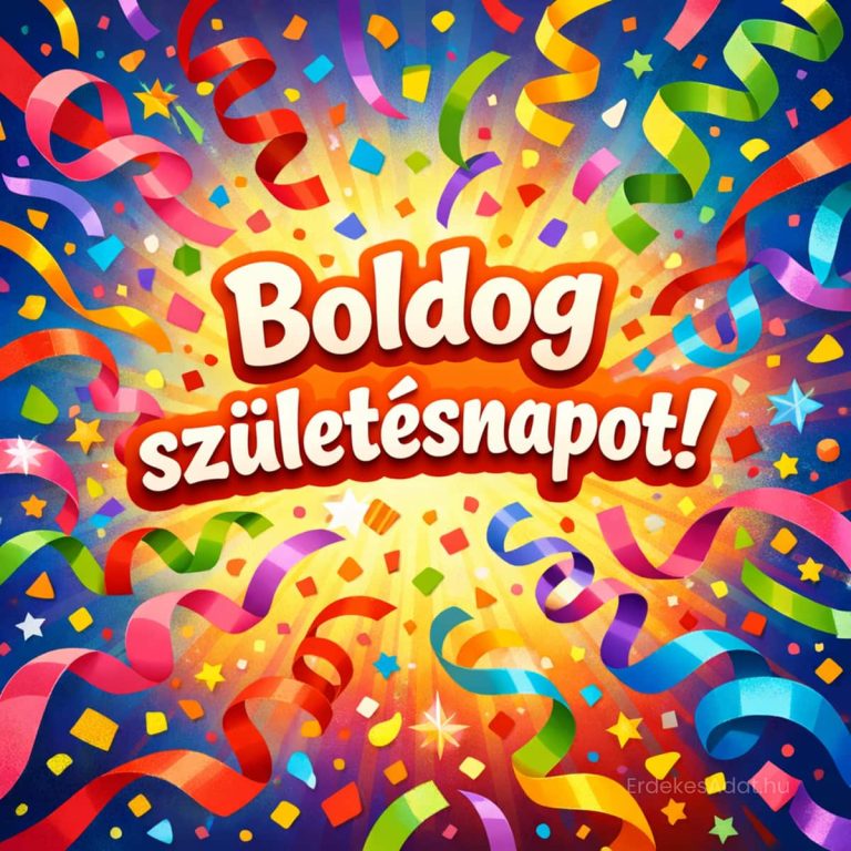 boldog születésnapot kép színes konfetti mintával vidám háttérrel