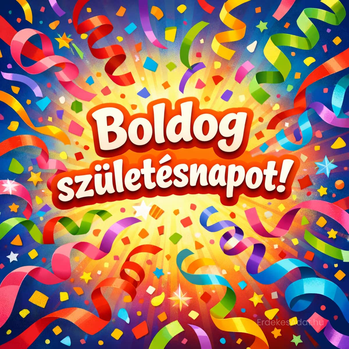 boldog születésnapot kép színes konfetti mintával vidám háttérrel