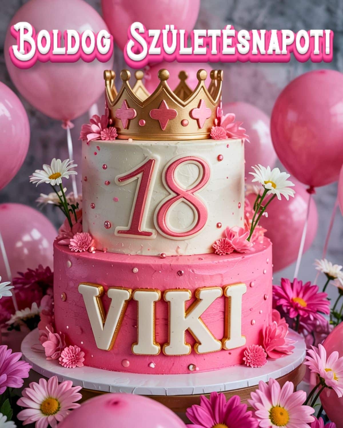 boldog 18. születésnapot Viki köszöntő kép