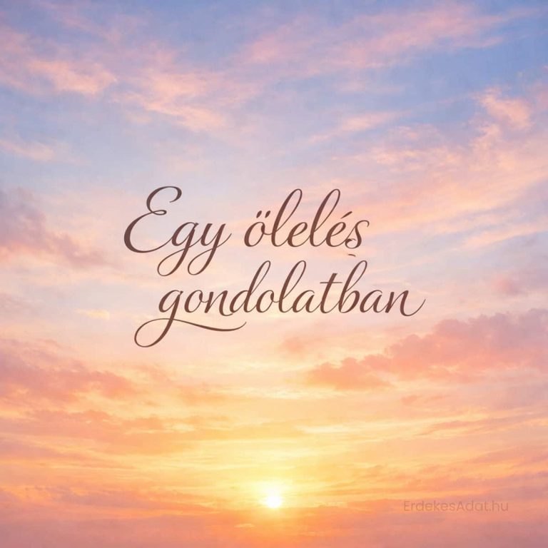 egy ölelés gondolatban felirat naplemente háttéren