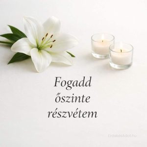 szeretettel emlékezünk felirat elegáns fehér virágos háttéren