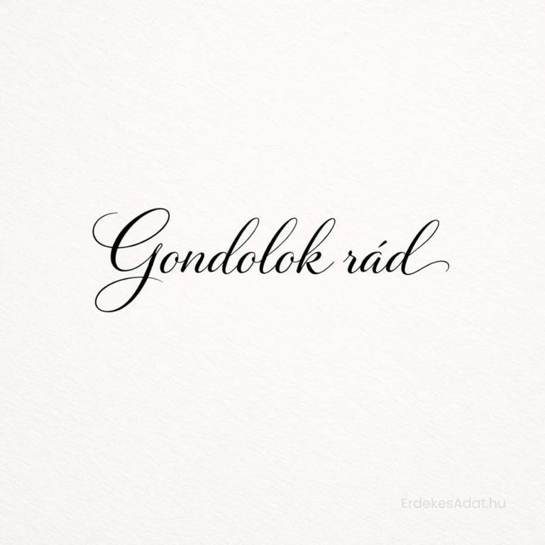 gondolok rád felirat minimalista világos háttéren