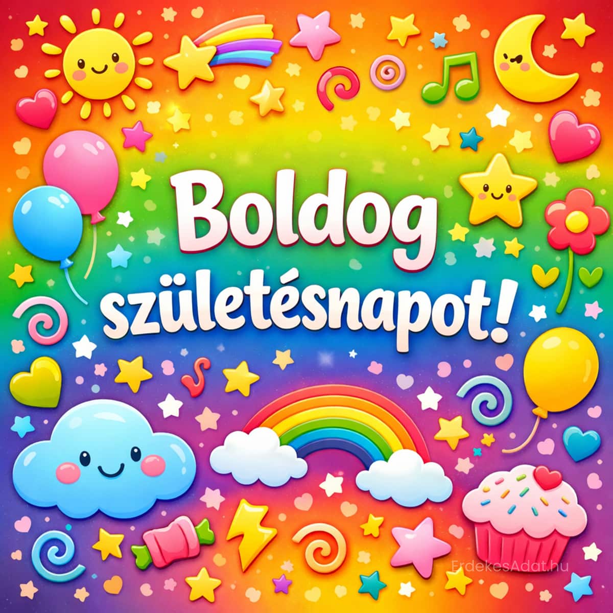 ingyenes letölthető boldog születésnapot kép gyerekes vidám illusztrációval