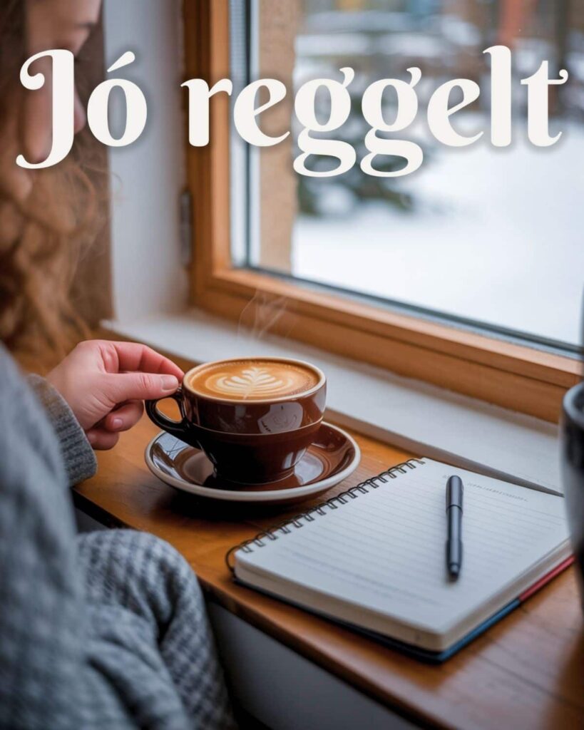 kávé és jegyzetfüzet csendes reggelen