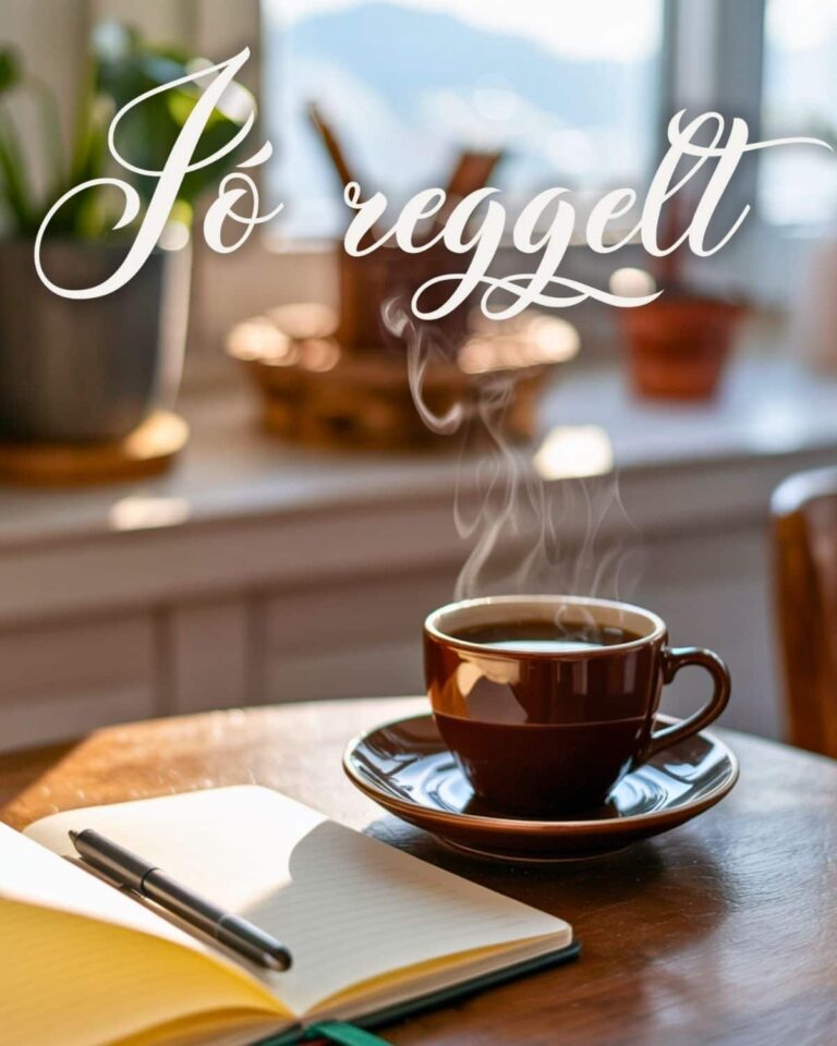 kávés csésze ablak melletti reggelen