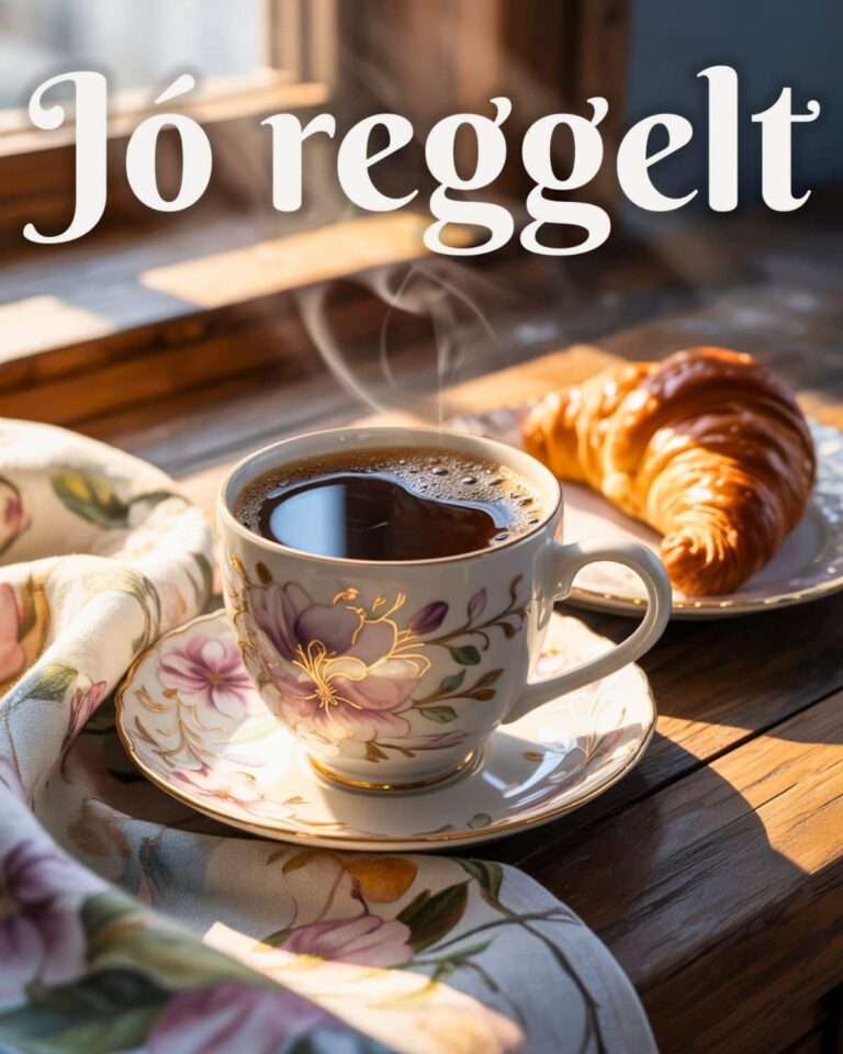 kávé és péksütemény nyugodt reggelen