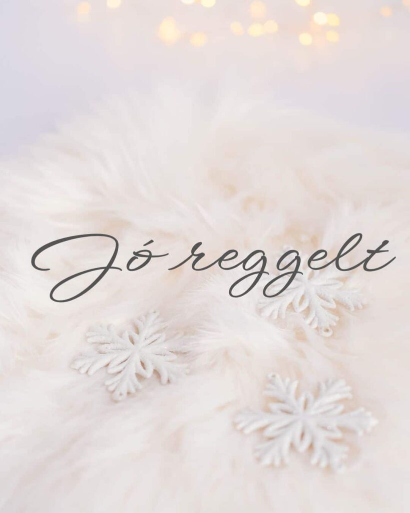 Elegáns téli fehér glamour jó reggelt üzenet