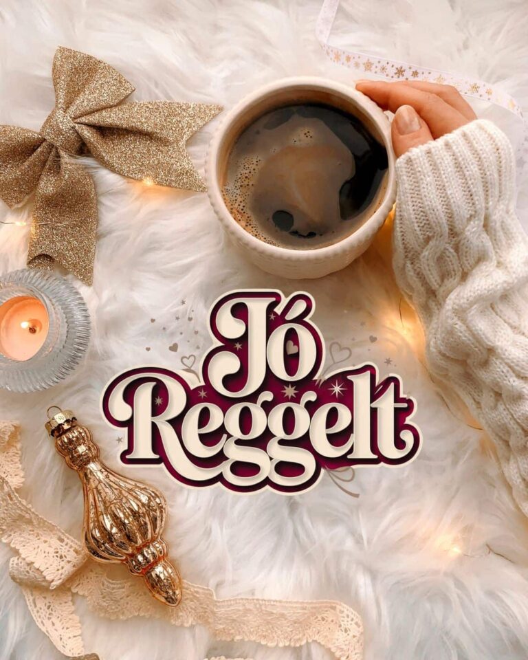 Jó reggelt üzenet vidám retro felirat, elegáns