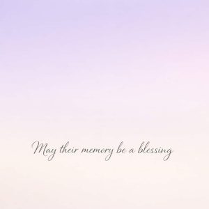 may their memory be a blessing sympathy message on pastel gradient background