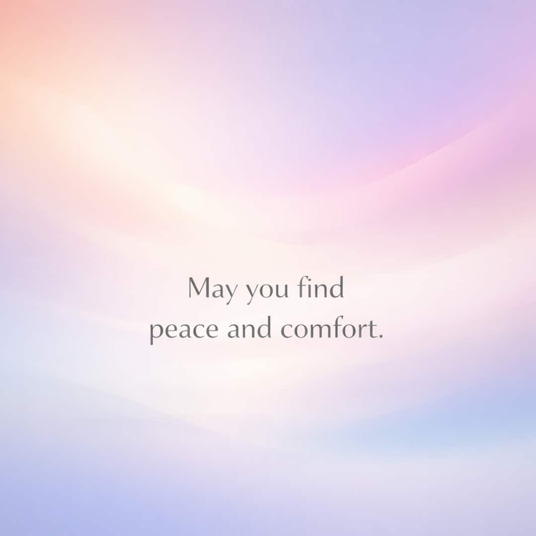 may you find peace and comfort sympathy message on pastel gradient background
