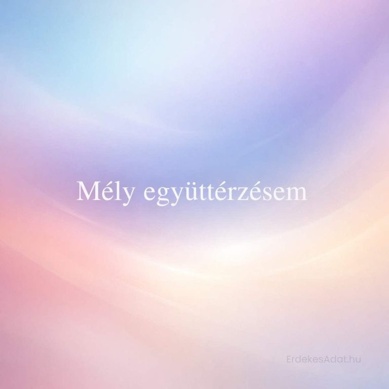 mély együttérzésem felirat pasztell színátmenetes háttéren