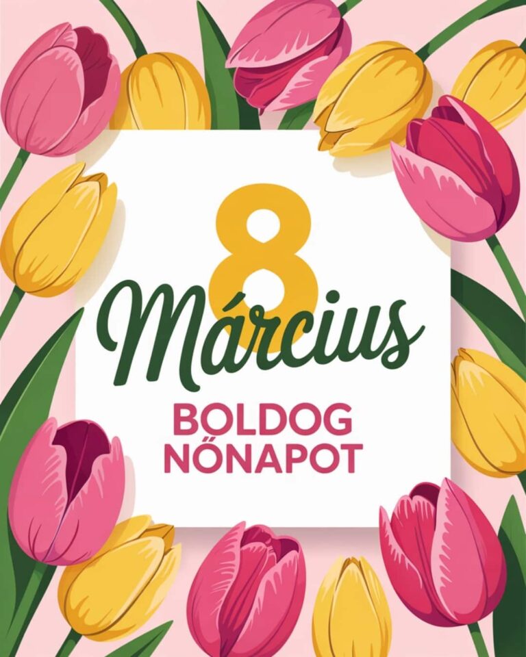 március 8 nőnapi köszöntő, tulipán, boldog nőnapot felirat