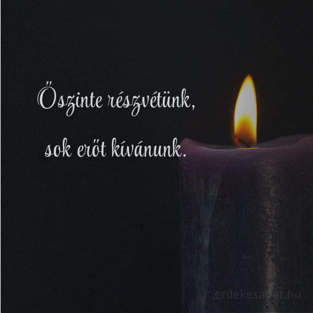Részvétnyilvánítás Őszinte részvétünk, sok erőt kívánunk idézet