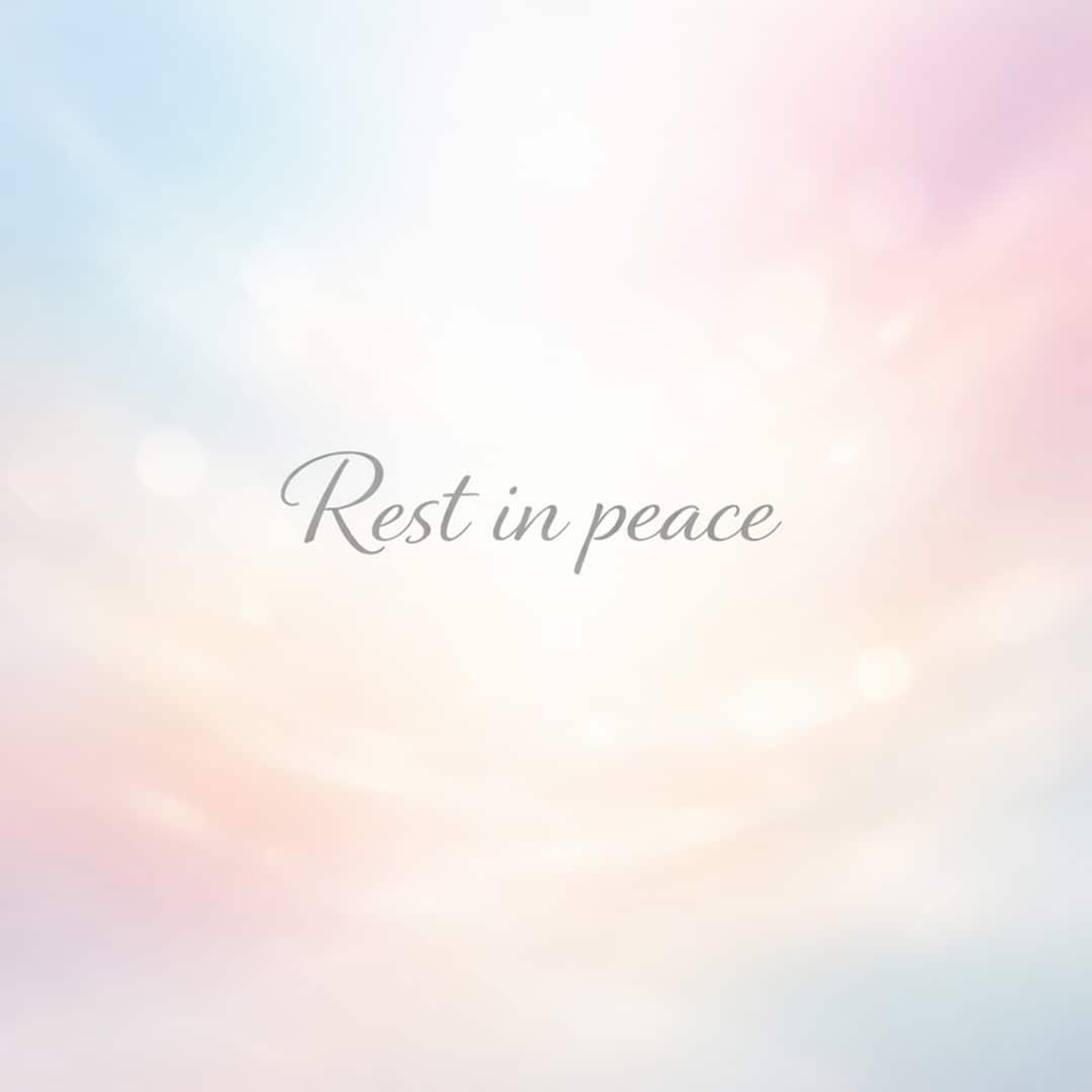 rest in peace sympathy message on glowing pastel gradient background