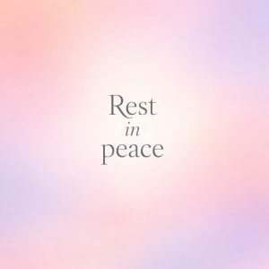 rest in peace sympathy message on soft pastel gradient background