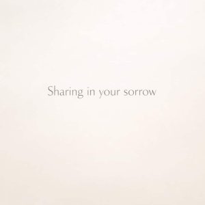 sharing in your sorrow sympathy message on minimal beige background