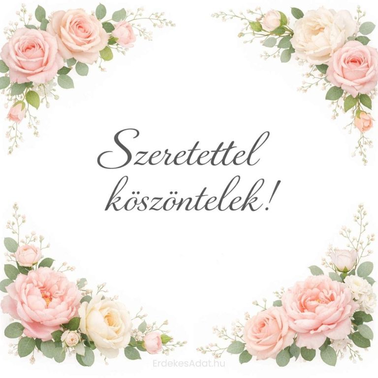 Szeretettel köszöntelek születésnapi kép virágos kerettel