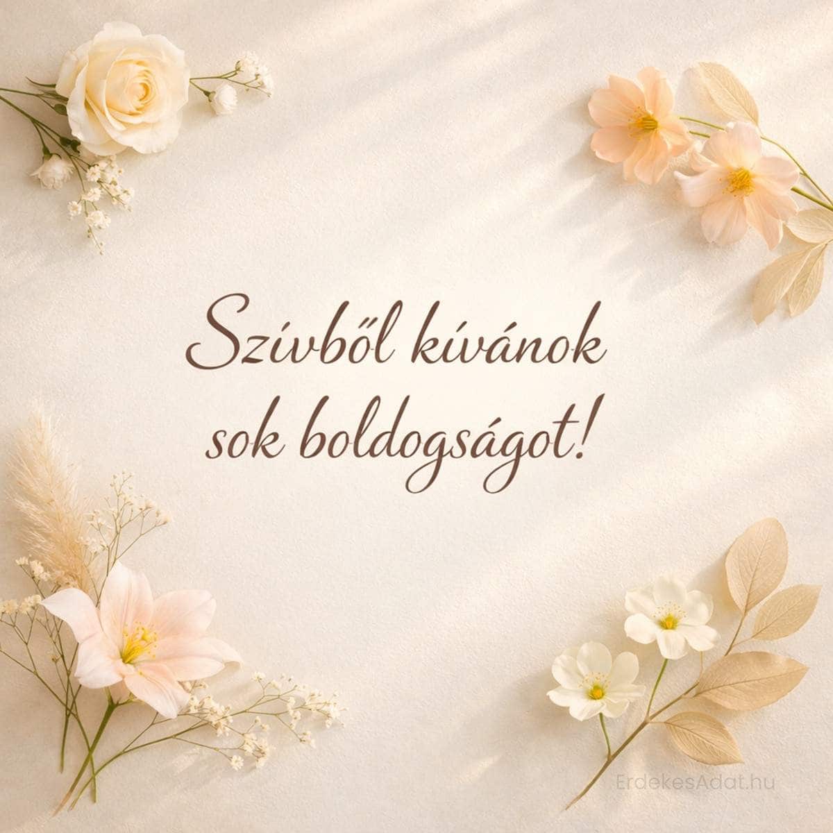 Virágos születésnapi kép nőknek szívből kívánok sok boldogságot felirattal