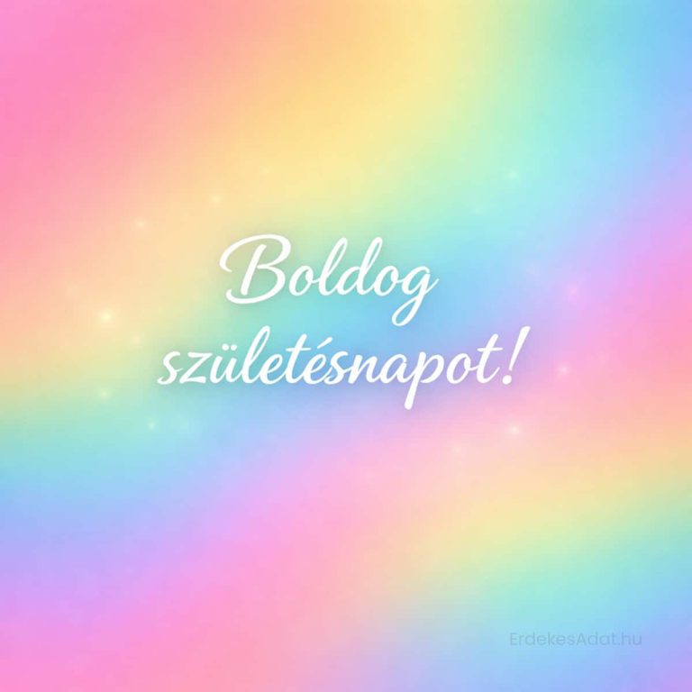 szivárvány háttér boldog születésnapot felirat képeslap