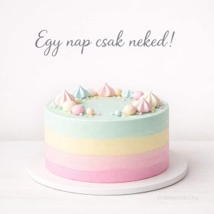 születésnapi torta egy nap csak neked felirattal képeslap