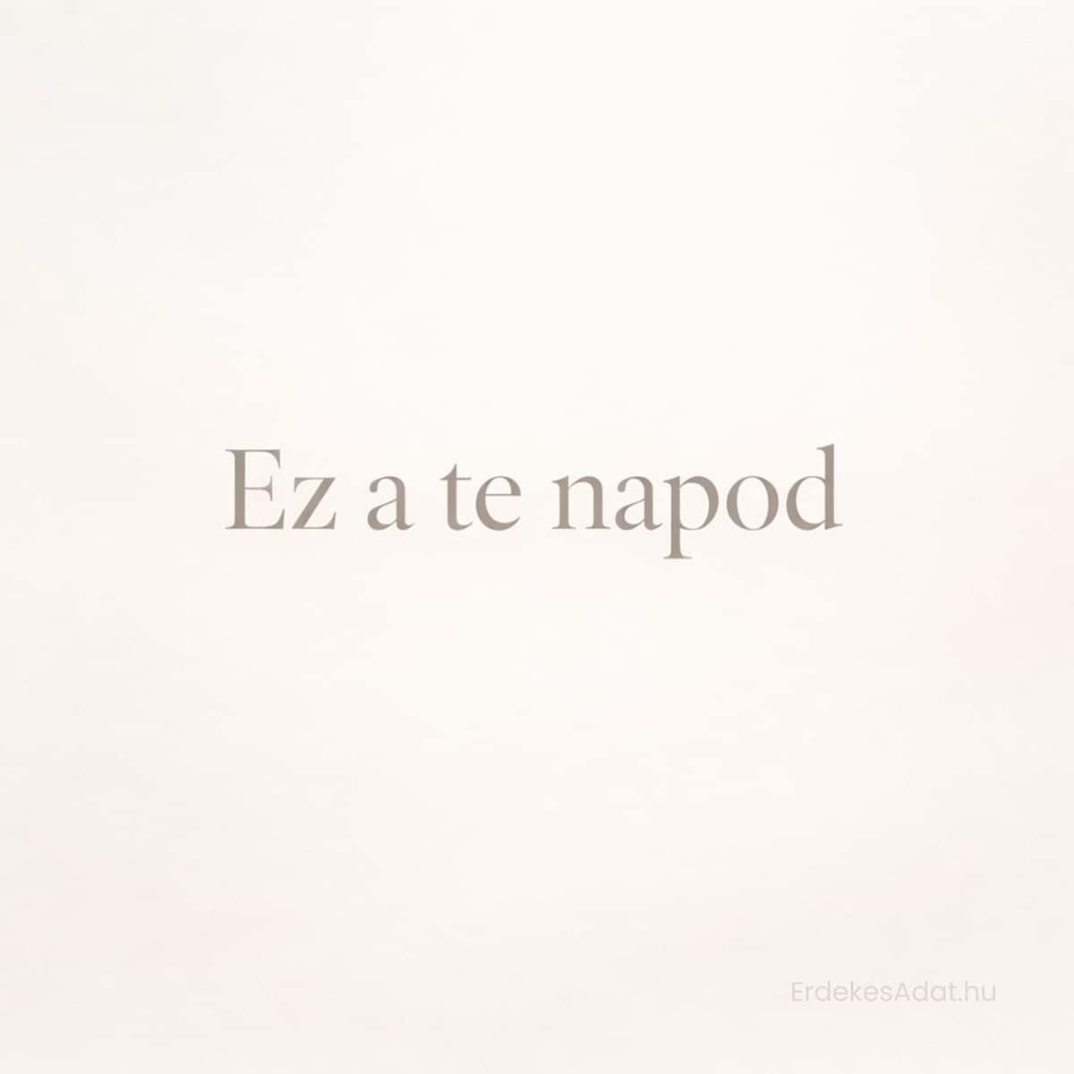 minimalista bézs születésnapi képeslap ez a te napod felirattal