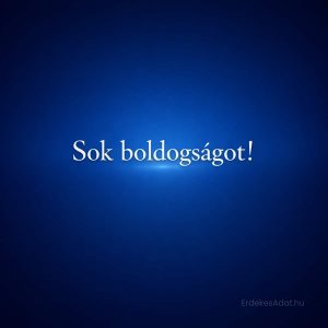 kék minimalista születésnapi képeslap sok boldogságot felirattal