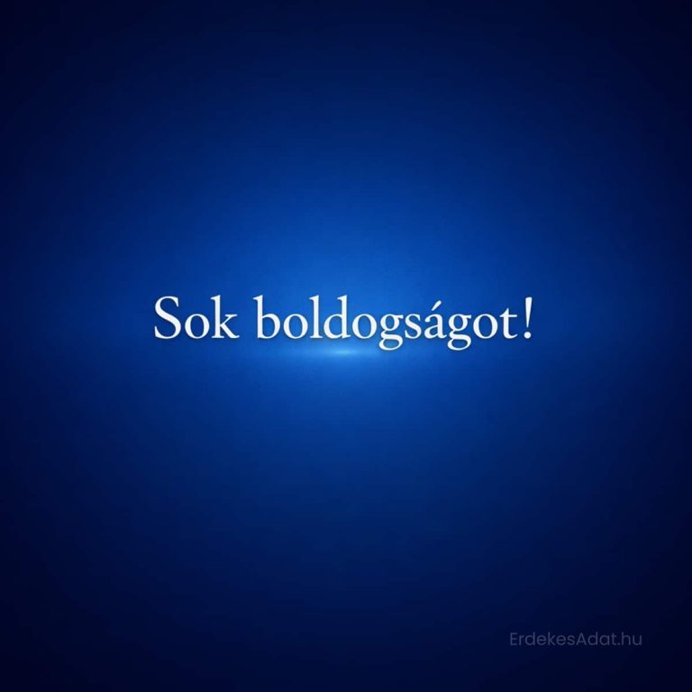 kék minimalista születésnapi képeslap sok boldogságot felirattal