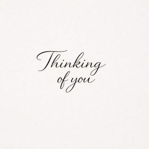 thinking of you sympathy message on clean light minimal background